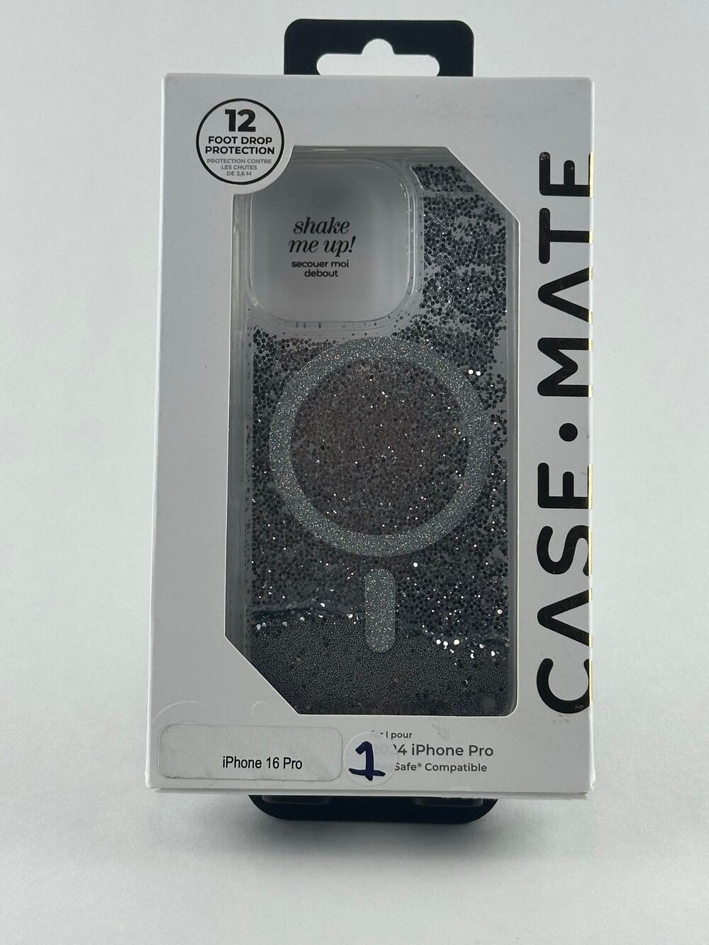 Case-Mate iPhone 16 Pro Waterfall Silver Glitter Case NWT